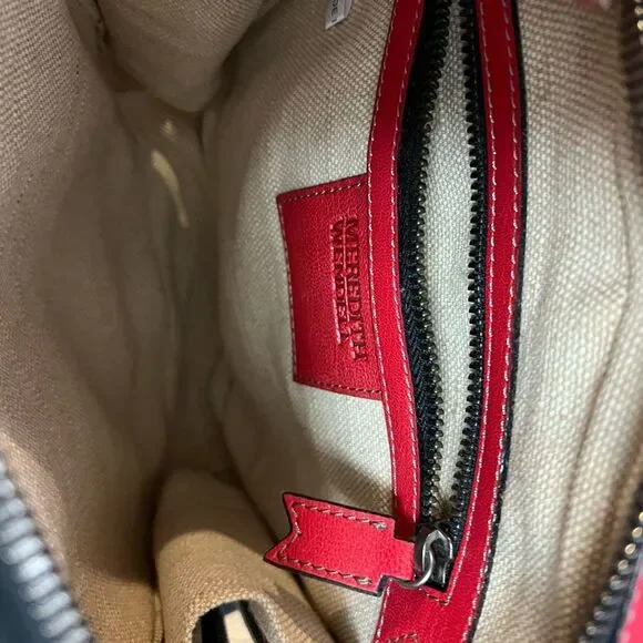 Meredith Wendell pink and red square pony hair square bag - Picture 4 of 9